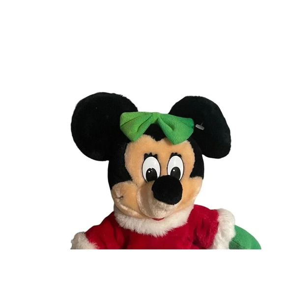 Vintage Disney World Parks Minnie Mouse Christmas Outfit Plush Stuffed Animal - Picture 4 of 14